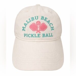 Mighty Fine White Cap with Pink and Green Embroidery